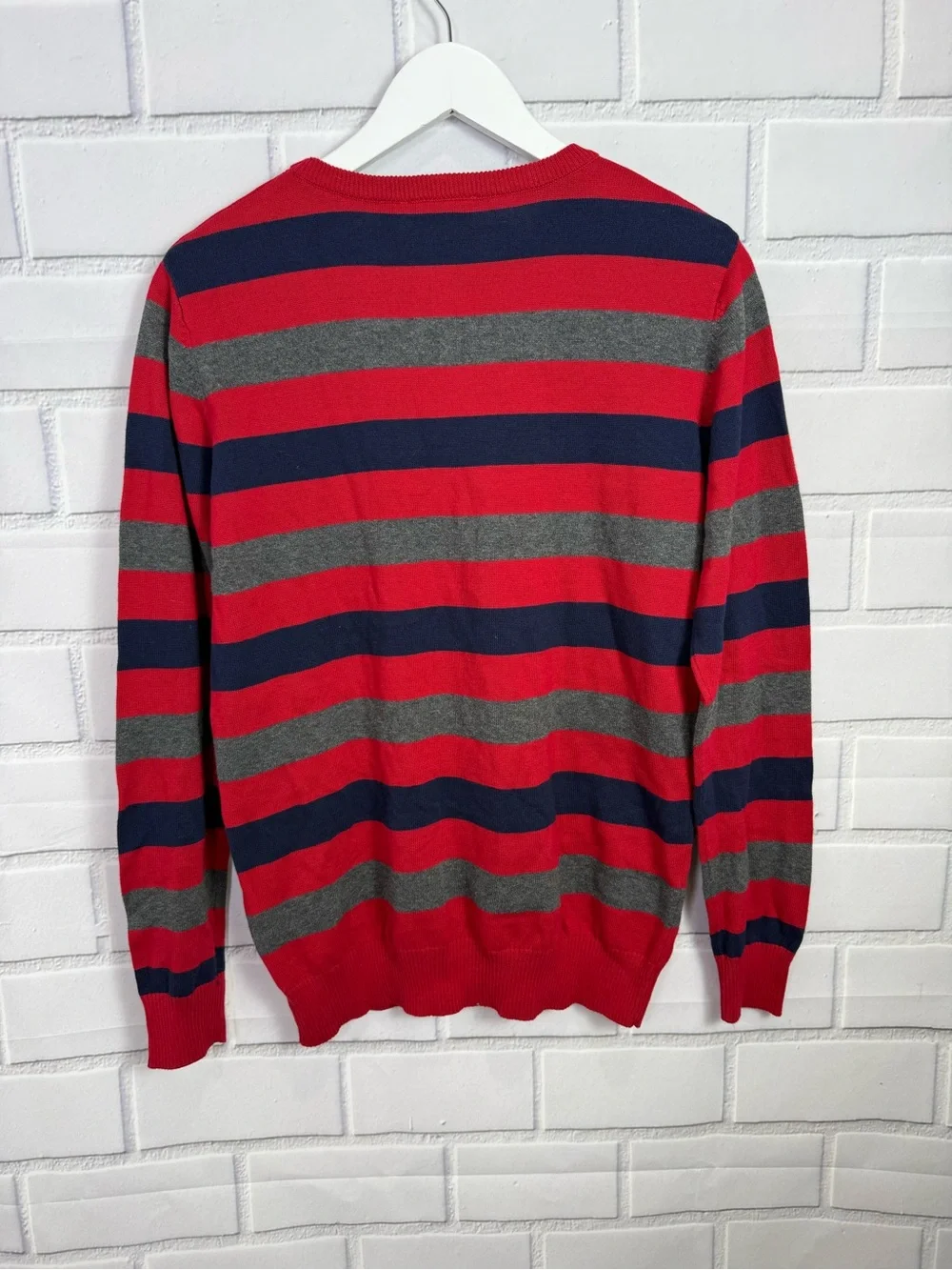 The Children’s Place Boys Striped Sweater Size 16 Red Blue Gray Crewneck